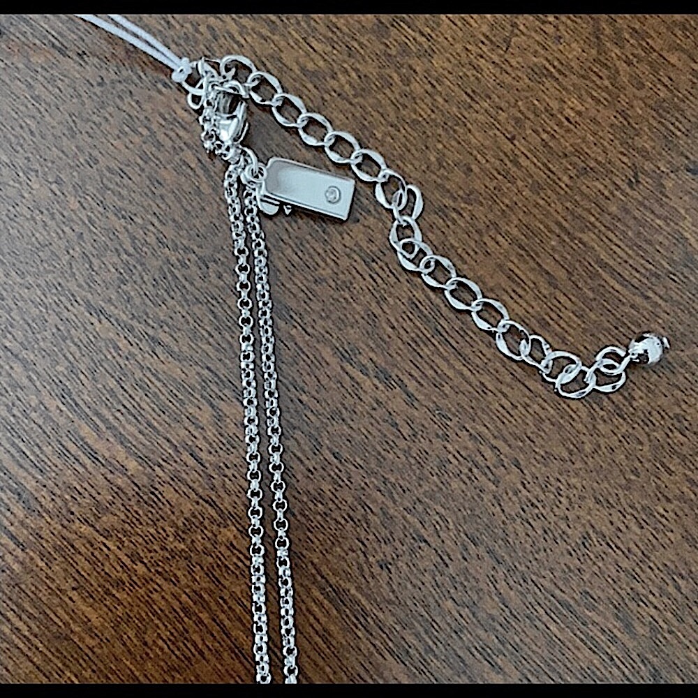 🆕🔥♠️KATE SPADE GORGEOUS FULL CIRCLE STERLING SILVER&CLEAR STUDS NECKLACE👀PICS - Picture 5 of 17